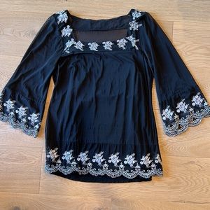 Beautiful black semi sheer top